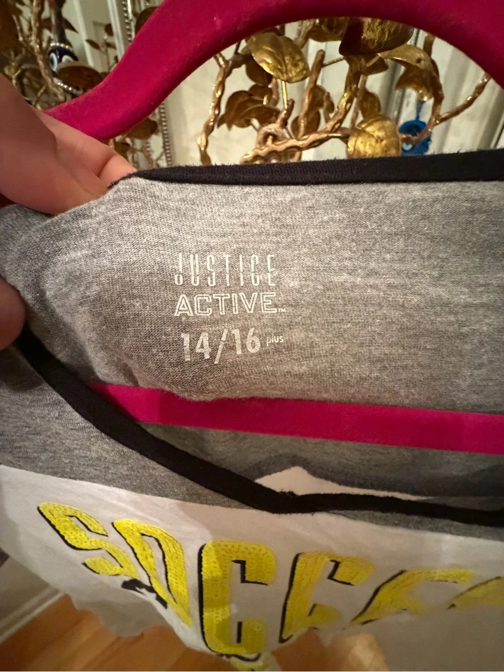 Justice Gray, White & Yellow 'Soccer' Graphic Tee